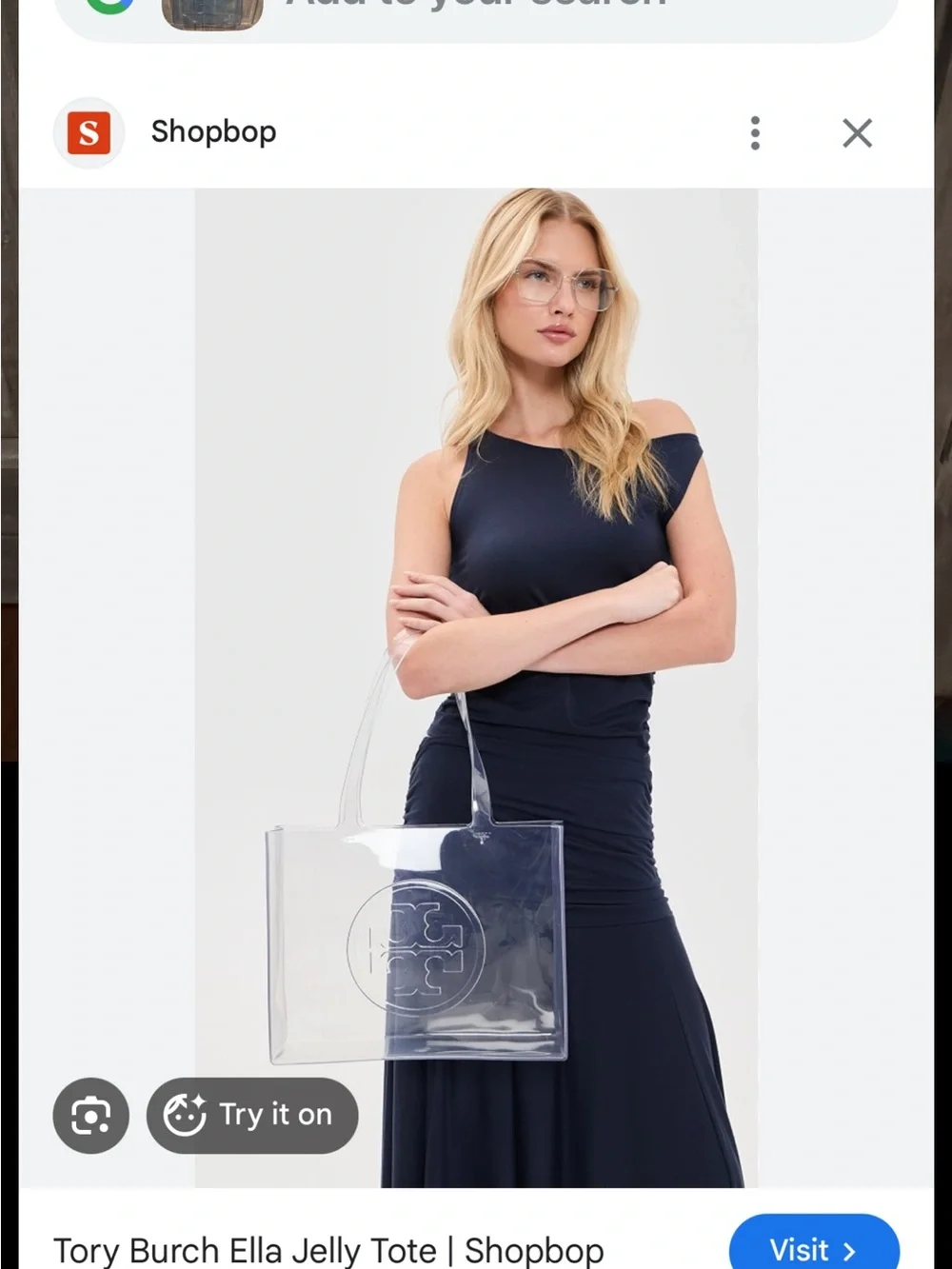 Tory Burch clear blue tote